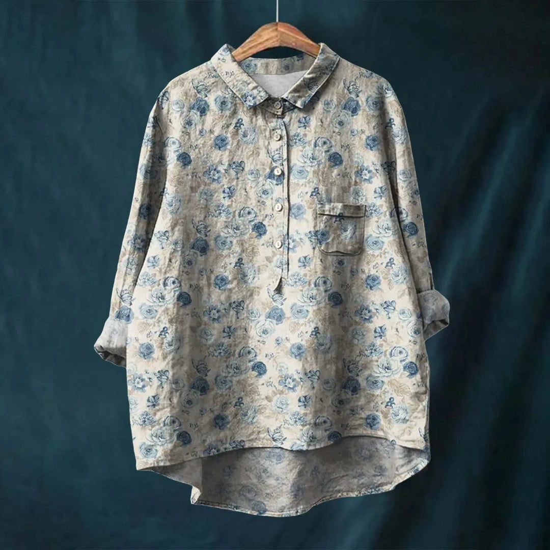Liesa™ | Vintage Blomstret Skjorte med Knapper