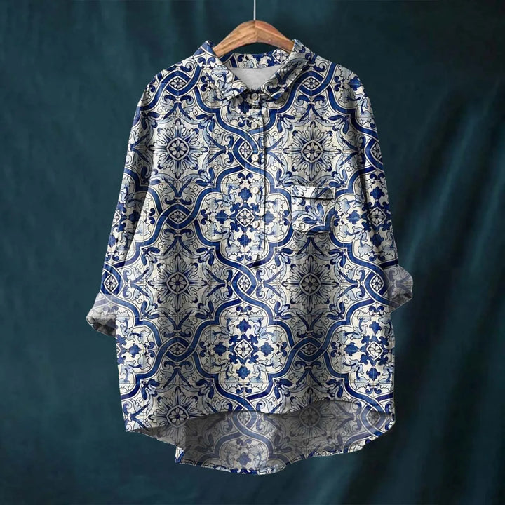 Liesa™ | Vintage Blomstret Skjorte med Knapper