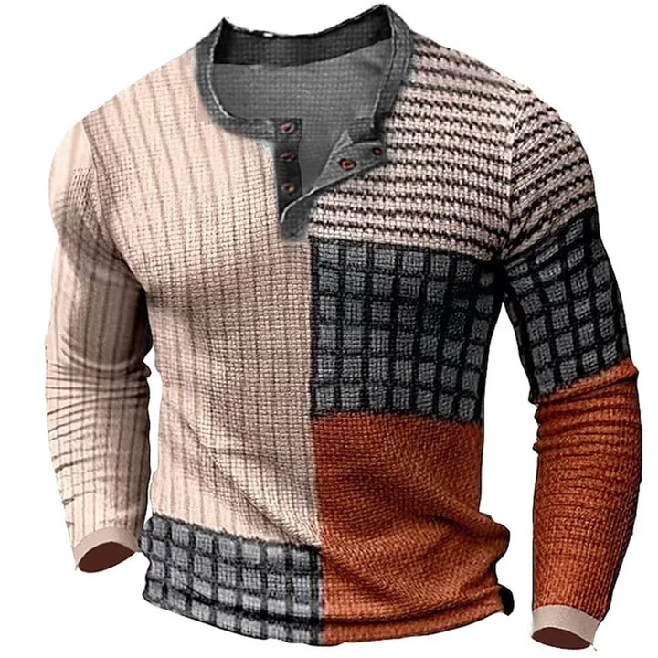 Mikey | Stilfuld Color Block Henley Skjorte