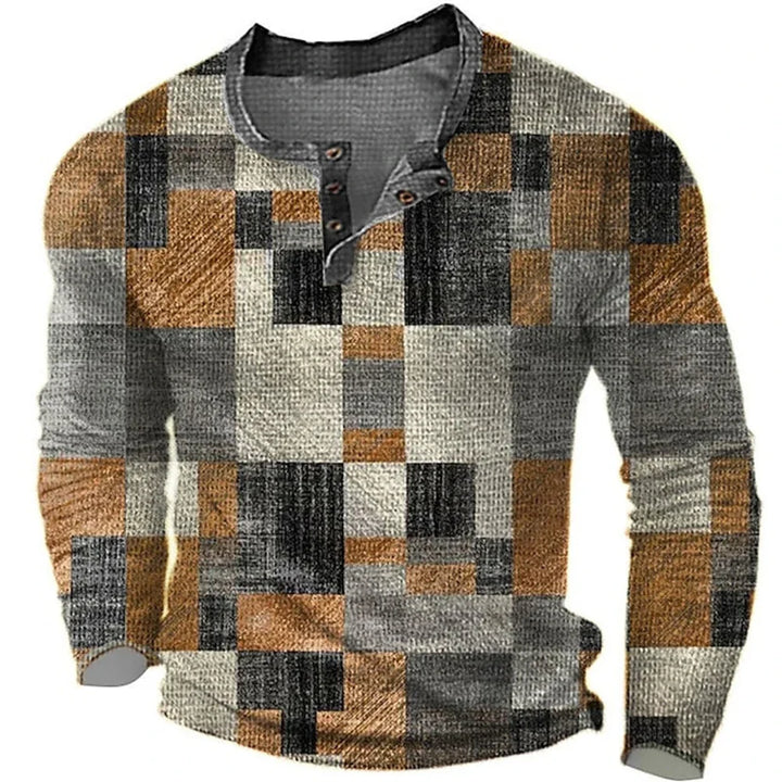 Mikey | Stilfuld Color Block Henley Skjorte