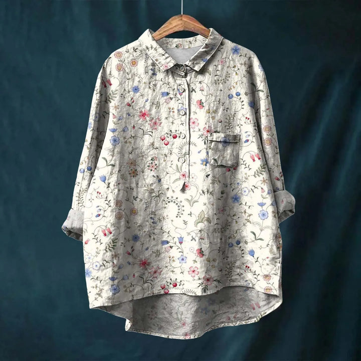 Liesa™ | Vintage Blomstret Skjorte med Knapper