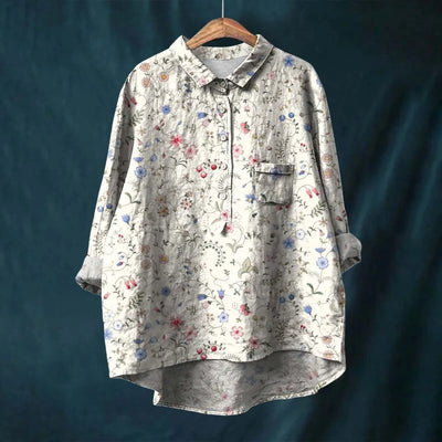 Liesa™ | Vintage Blomstret Skjorte med Knapper