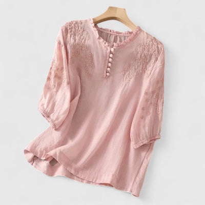 Anne™ | Elegant Broderet Sommerbluse