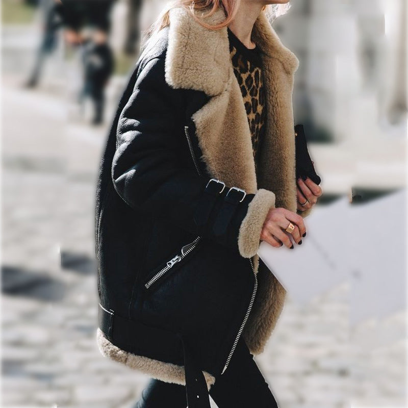 Hanne™ | Stilfuld Shearling Aviator Jakke