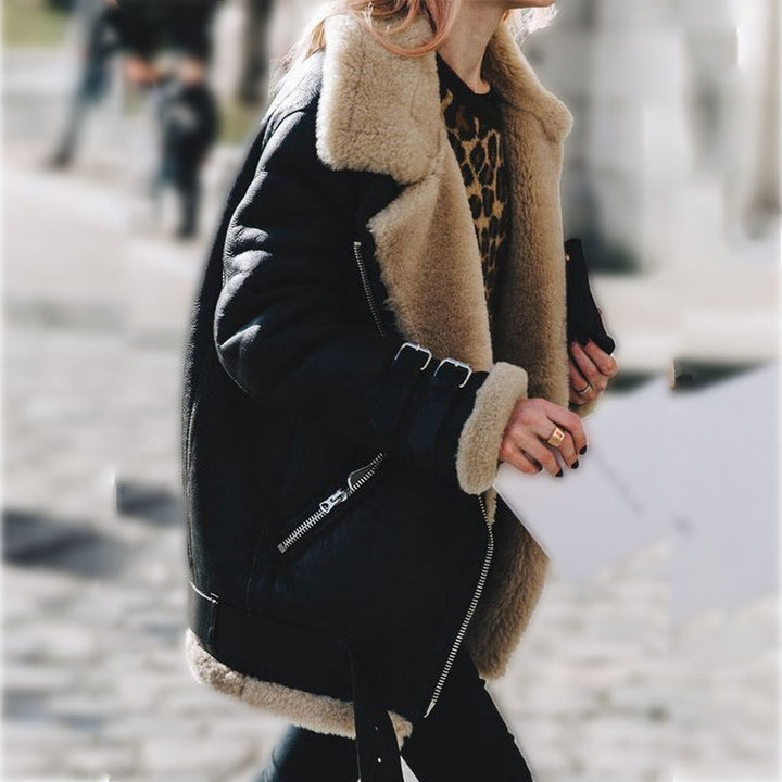 Hanne™ | Stilfuld Shearling Aviator Jakke
