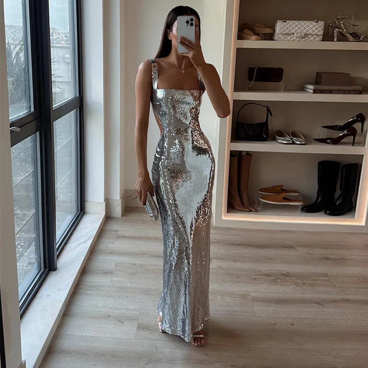 Christel | Stilfuld Sequin Maxi Kjole