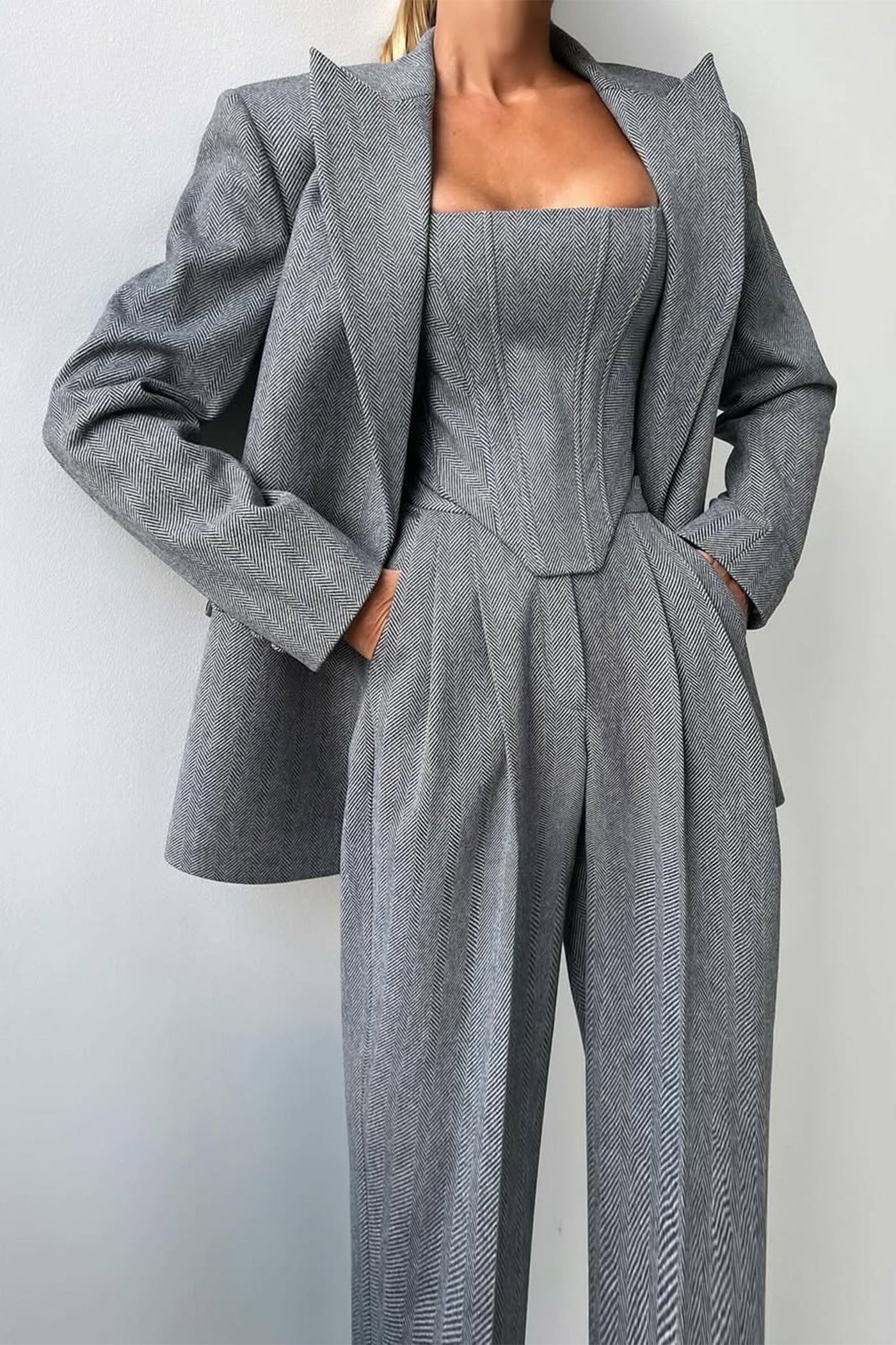 Dolce I Tredelt sæt med dobbeltradet blazer