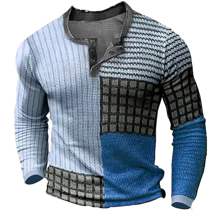 Mikey | Stilfuld Color Block Henley Skjorte