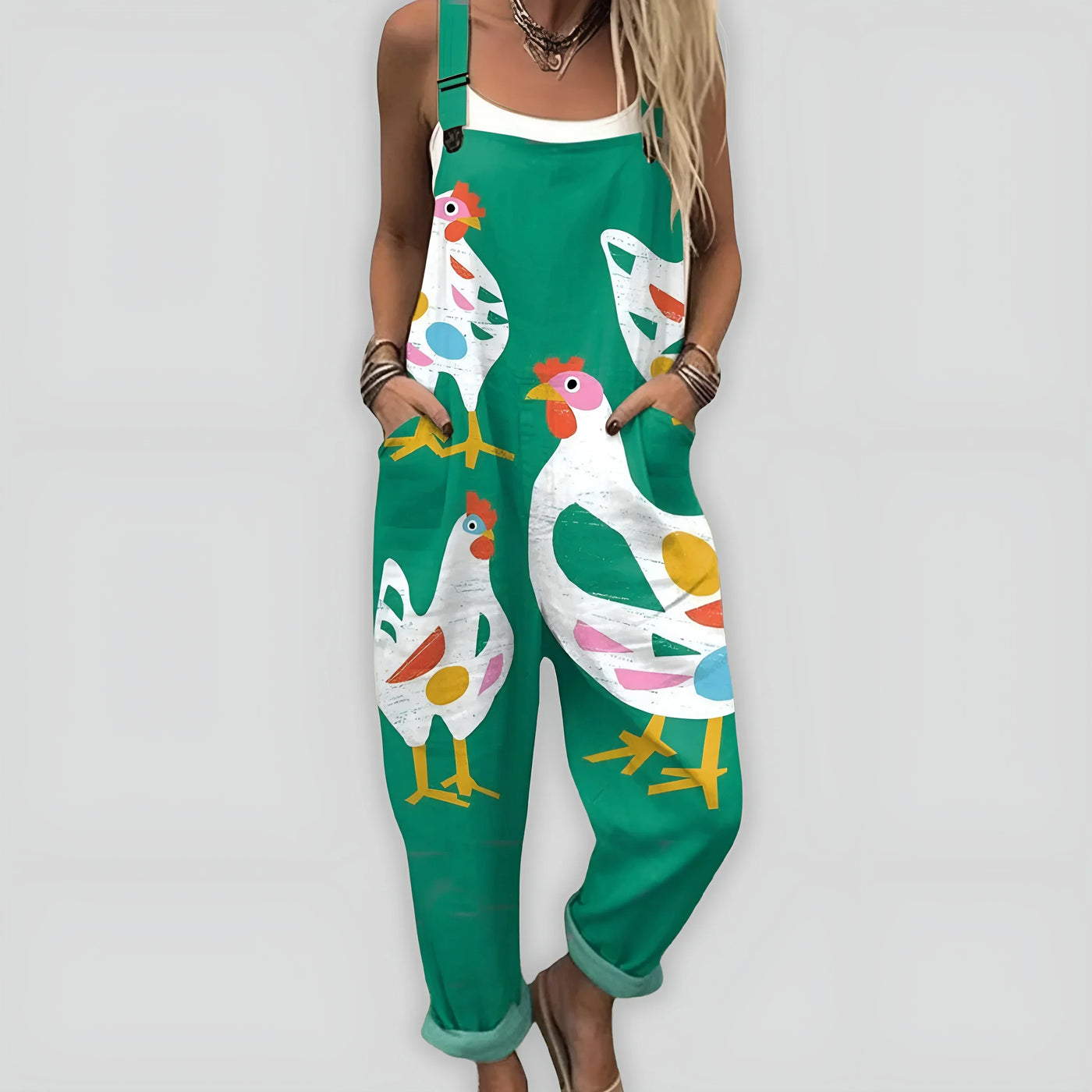 Anja I Komfortabel og Stilfuld Jumpsuit med Løs Pasform