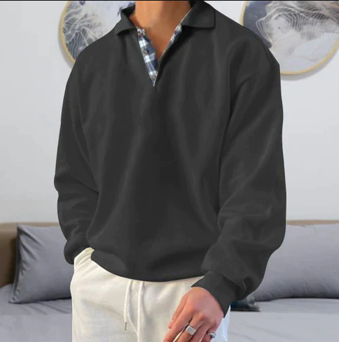 Jonas | Blød Polo Sweatshirt