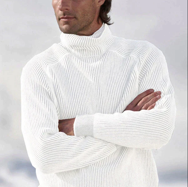 Henrik | Stribet Turtleneck Striktrøje