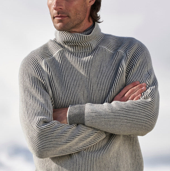Henrik | Stribet Turtleneck Striktrøje