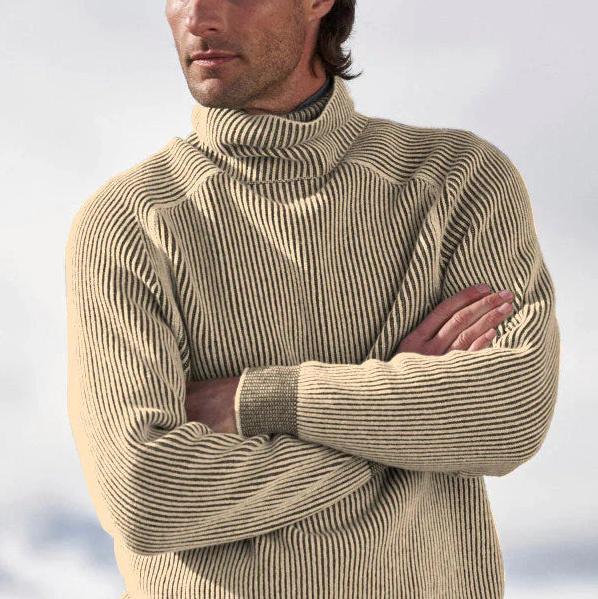 Henrik | Stribet Turtleneck Striktrøje