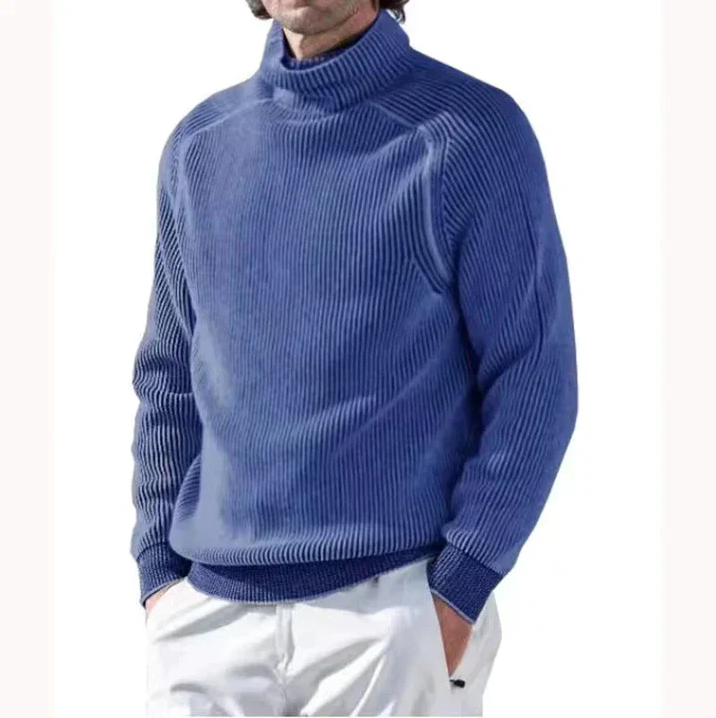Henrik | Stribet Turtleneck Striktrøje