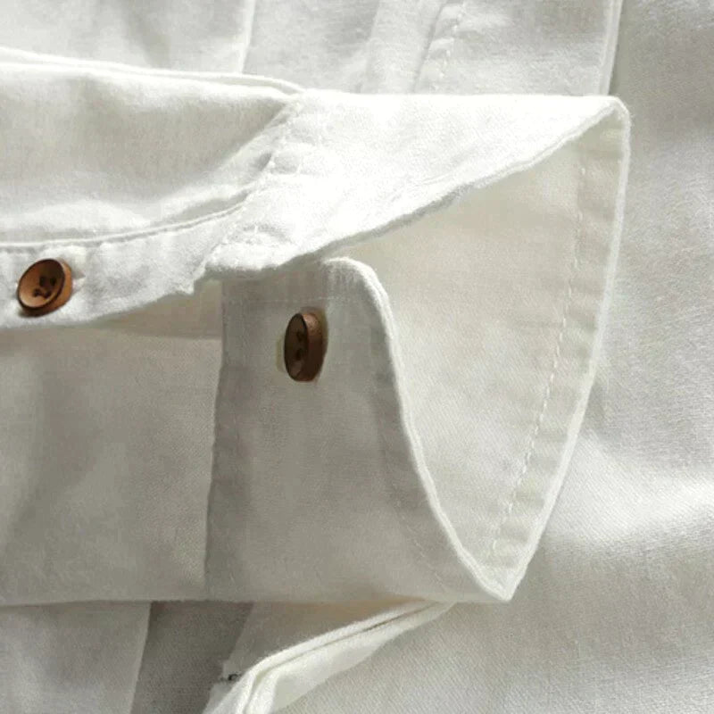 Niels | Stilfuld Button-Up Skjorte med Mandarin Krave