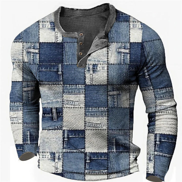Mikey | Stilfuld Color Block Henley Skjorte