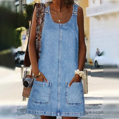 Sofia | Praktisk og Let Denim Sommerkjole