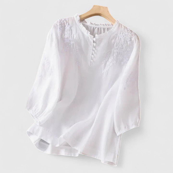 Anne™ | Elegant Broderet Sommerbluse