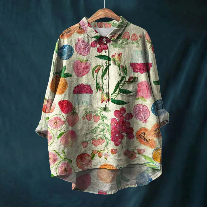 Liesa™ | Vintage Blomstret Skjorte med Knapper