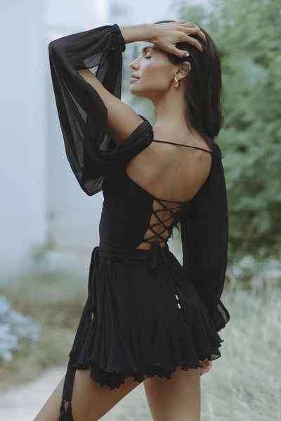 Juliane | Stilfuld Elegant Omslags Mini Kjole