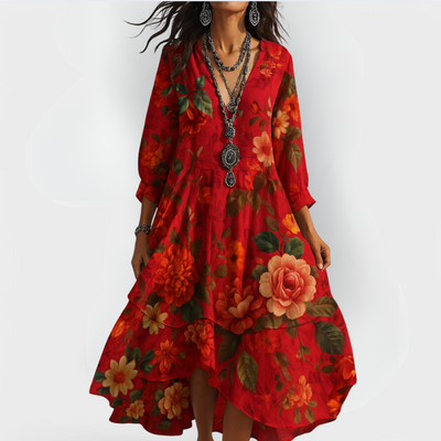 Martine I Vintage Boho V-hals Kjole