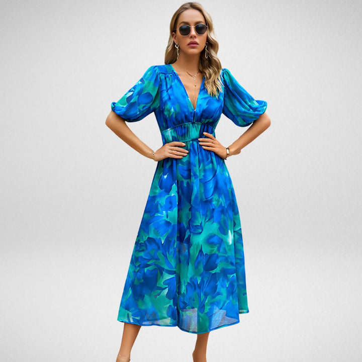 Irmelin | Stilfuld Geometrisk Print Kjole