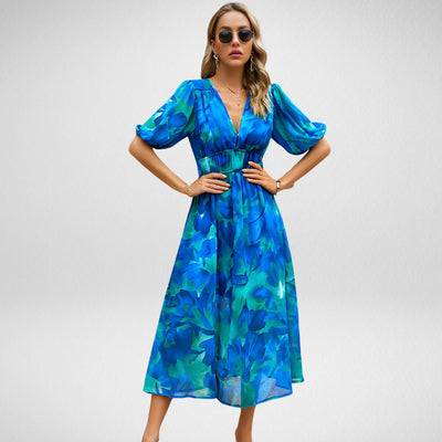 Irmelin | Stilfuld Geometrisk Print Kjole