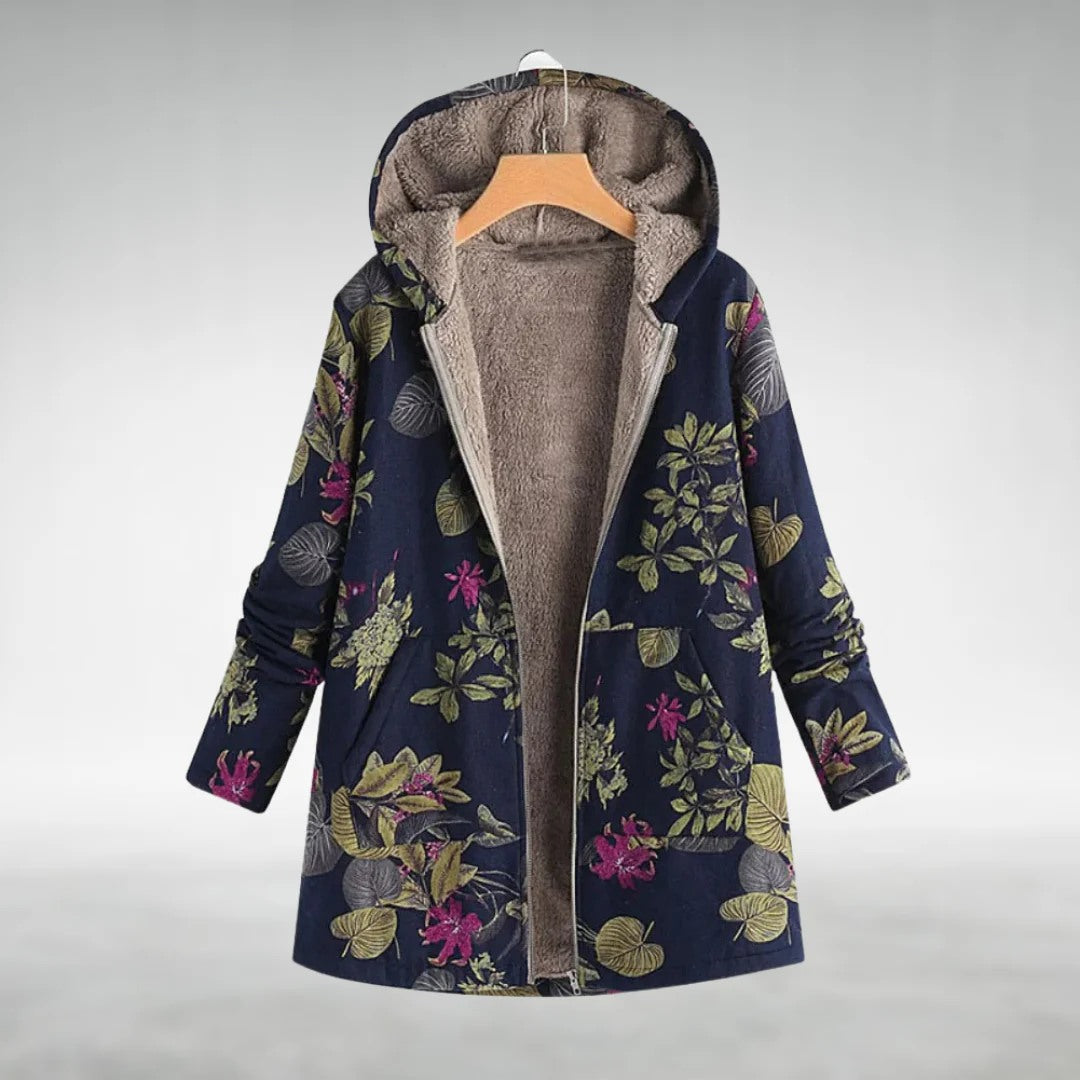 Bettina | Stilfuld Blomstret Fleecejakke