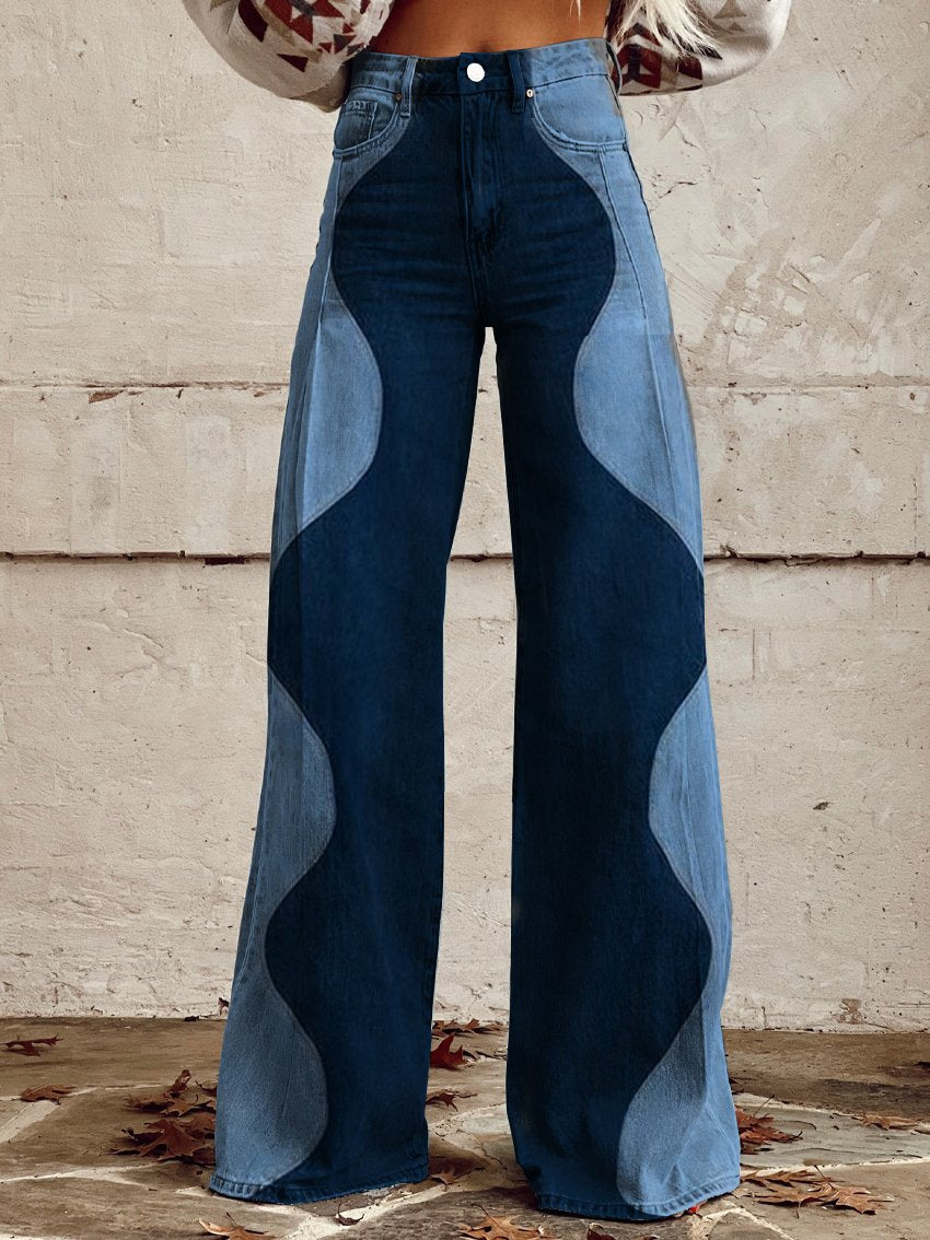 Willow | Retro Farveblok Jeans