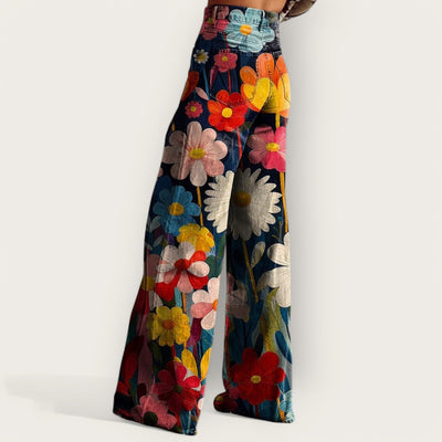 Sophie| Stilfulde Wide-Leg Farverige Bukser