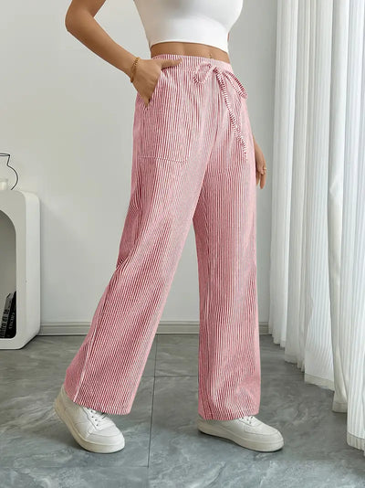 Alina I Elegante stribede bukser med lommer