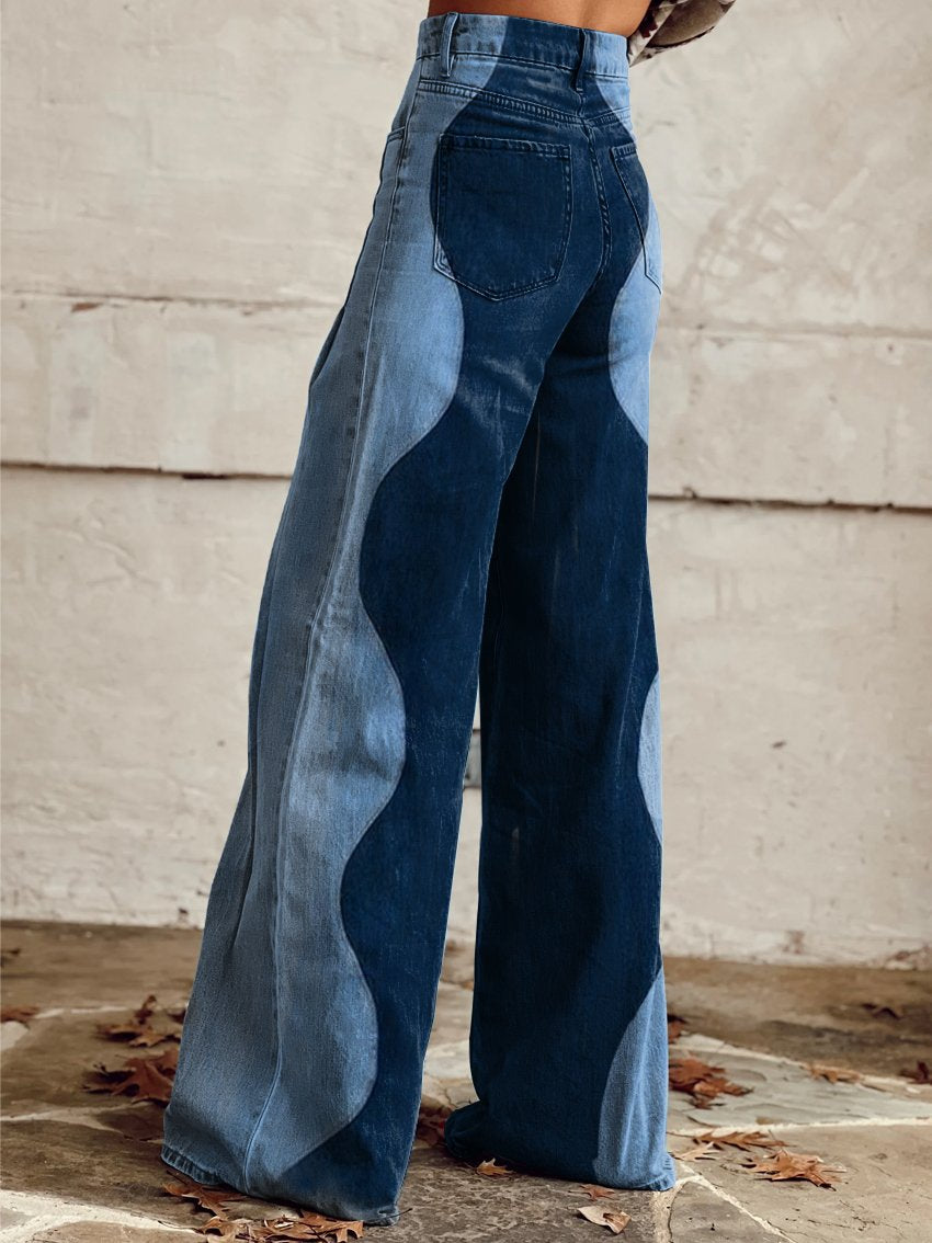 Willow | Retro Farveblok Jeans