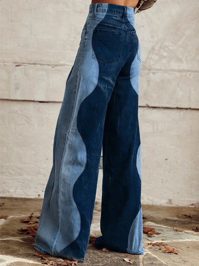 Willow | Retro Farveblok Jeans
