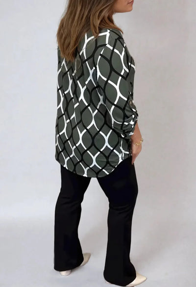 Janne | Casual bluse med lange ærmer og elegant mønster