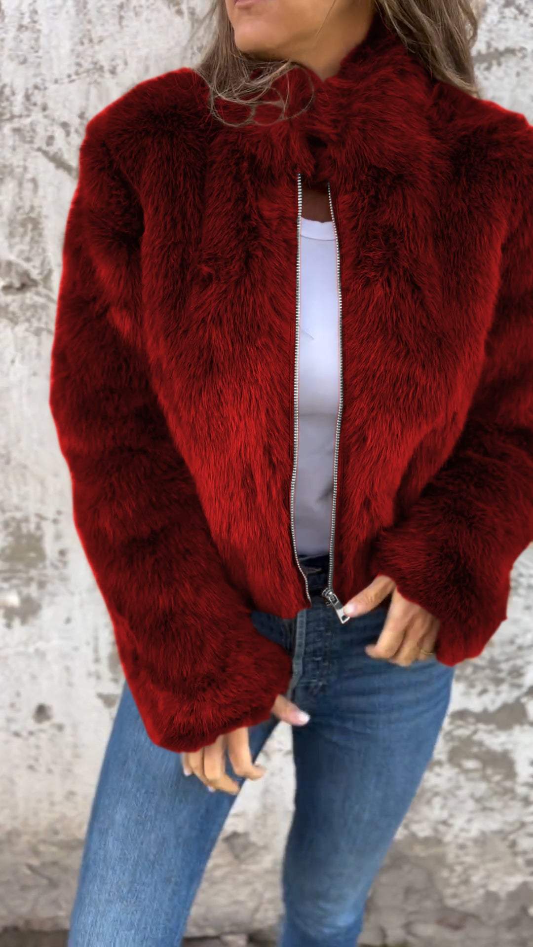 Sarah™ - Faux Fur Jakke