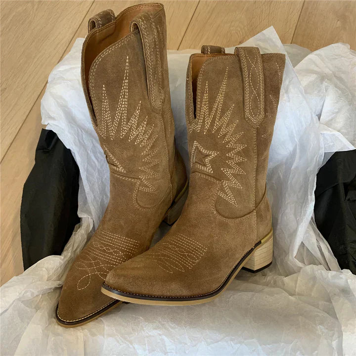 Heidi | Stilfulde Cowboystøvler i Ruskind