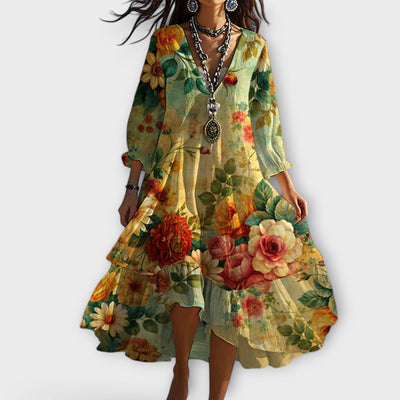 Martine I Vintage Boho V-hals Kjole